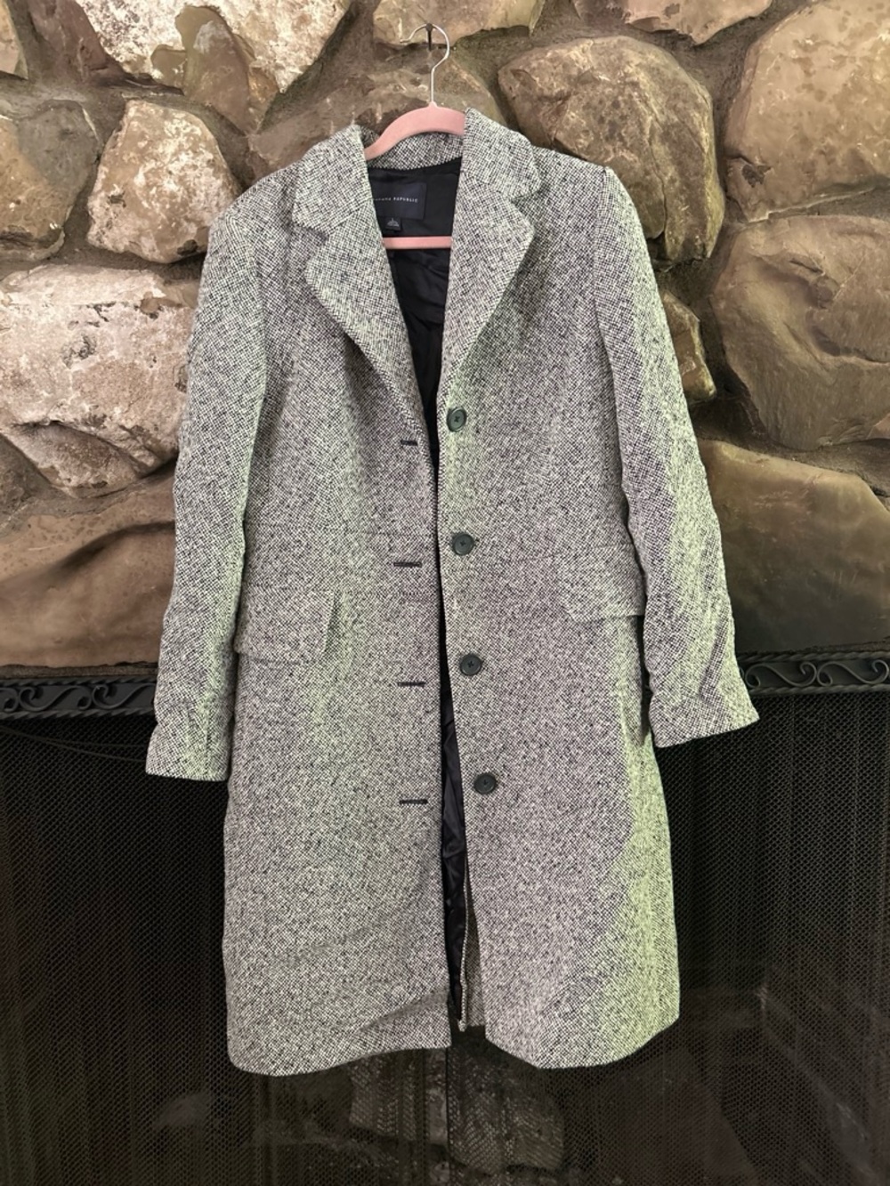 Womens Gray Tweed Long Coat - Smart Winter Overcoat